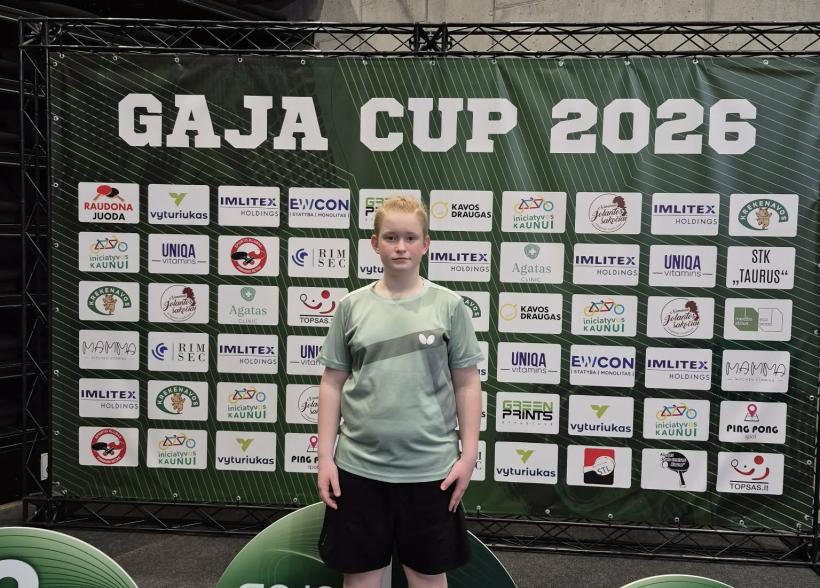 Matas Kušeliauskis dalyvavo tarptautiniame stalo teniso turnyre Kaune