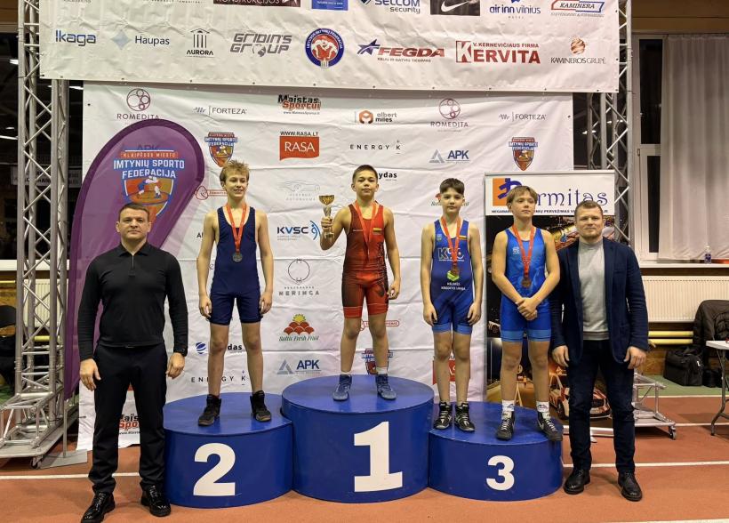 Lietuvos laisvųjų imtynių U15 čempionate Ignas Leščauskas iškovojo aukso medalį