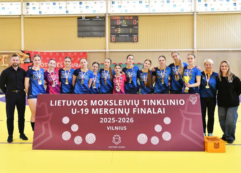 Kelmės SC komanda Lietuvos merginų U19 tinklinio čempionate iškovojo sidabro medalius