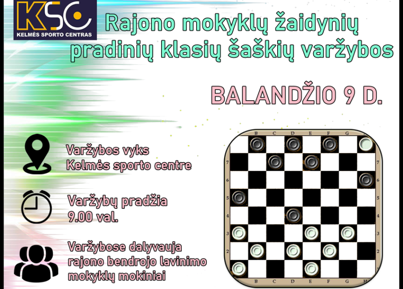 Rajono mokyklų žaidynių pradinių klasių šaškių varžybos