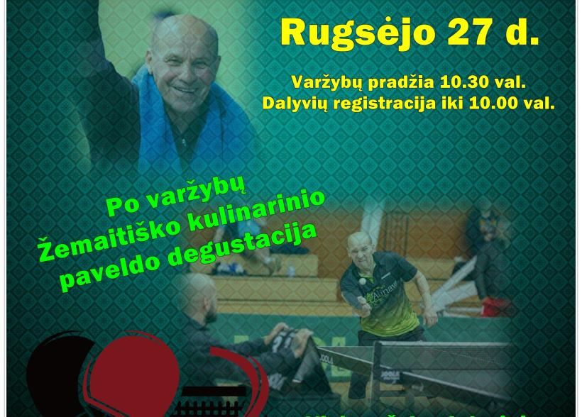 Stalo teniso turnyras skirtas Kelmės STK "Topsas" - 20 mečiui ir Zigmo Mišeikio - 70 mečiui